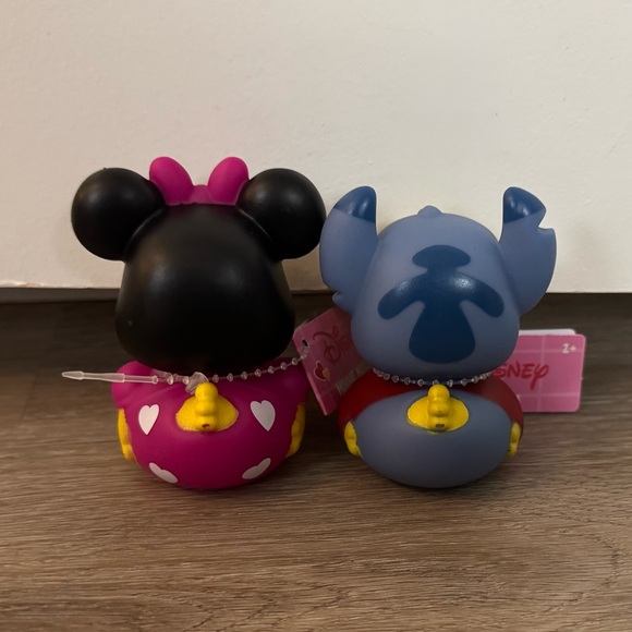 Disney Stitch & Minnie Mouse Rubber Duck Bath Toy Set NWT - Picture 2 of 2